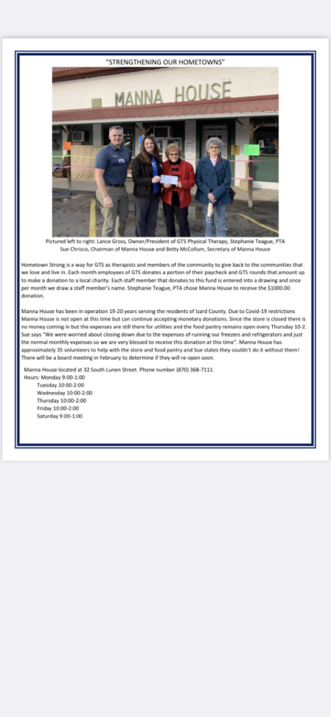 Hometown strong winner October 2020